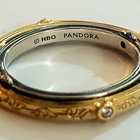Authentic NEW Pandora Game of Thrones Spinning Astrolabe Ring 14GP CZ S925ALE - Picture 3 of 11